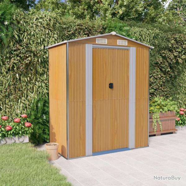 Abri de jardin Marron clair 192x108x223 cm Acier galvanis alsavelo