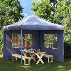 Paroi de tente de réception 2 pcs avec fenêtre PE Bleu alsavelo
