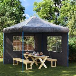 Paroi de tente de réception 2 pcs avec fenêtre PE Anthracite alsavelo