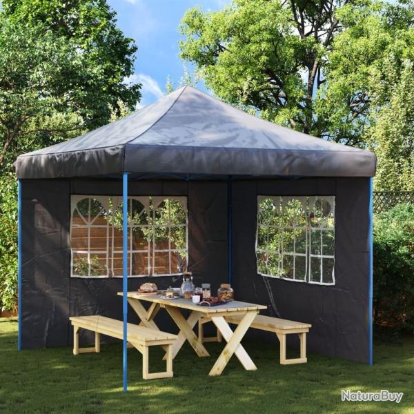 Paroi de tente de rception 2 pcs avec fentre PE Anthracite alsavelo