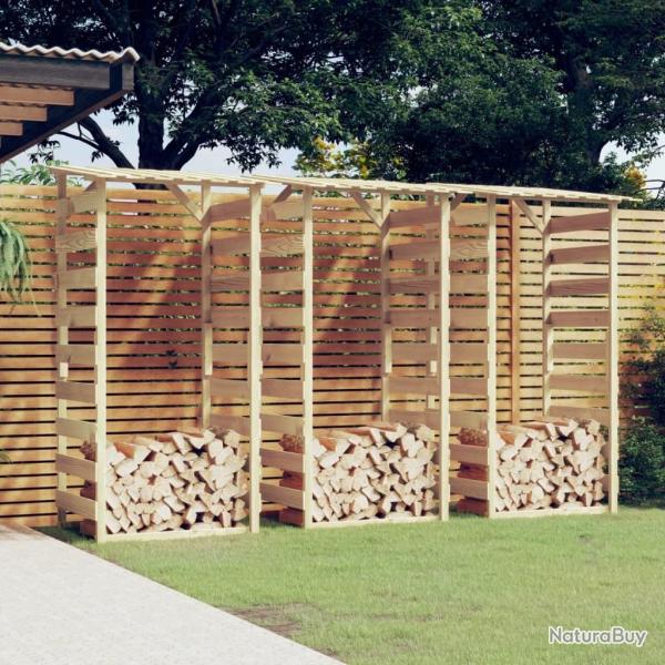 Pergolas avec toits 3 pcs 100x90x200 cm Bois de pin imprgn alsavelo