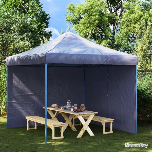 Paroi de tente de rception 2pcs avec fermeture clair PE Bleu alsavelo