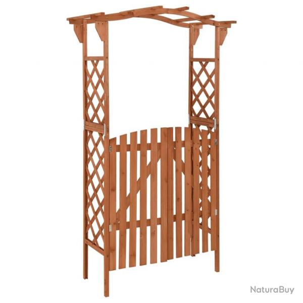 Pergola avec portail 116x40x204 cm Bois de sapin massif alsavelo