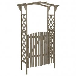 Pergola avec portail 116x40x204 cm Gris Bois de sapin massif alsavelo