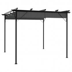 Pergola avec toit rétractable anthracite 3x3 m acier 180 g/m² alsavelo