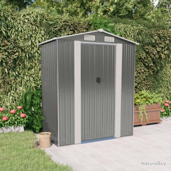 Abri de jardin Gris clair 192x108x223 cm Acier galvanis alsavelo