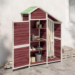 Abri à outils de jardin moka 120x53,5x170 cm bois massif pin alsavelo