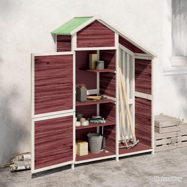 Abri  outils de jardin moka 120x53,5x170 cm bois massif pin alsavelo