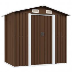 Abri de stockage pour jardin Marron 204x132x186 cm Acier alsavelo