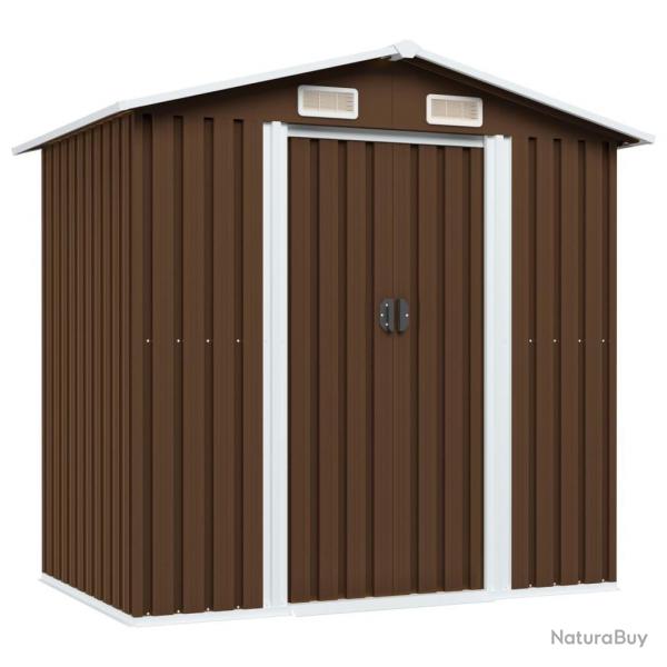 Abri de stockage pour jardin Marron 204x132x186 cm Acier alsavelo