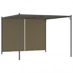 Pergola de jardin avec auvent rétractable 3x3 m Taupe 180 g/m² alsavelo