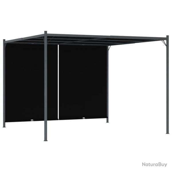 Pergola de jardin avec toit rtractable 3x3 m Anthracite alsavelo