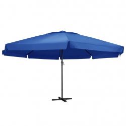 Parasol de jardin avec mât en aluminium 500 cm bleu azuré alsavelo