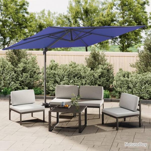 Parasol cantilever  LED Bleu azur 400x300 cm alsavelo