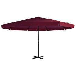Parasol d'extérieur avec mât en aluminium 500 cm rouge bordeaux alsavelo