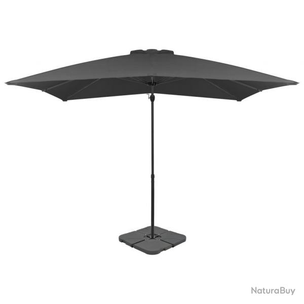 Parasol de jardin avec base portable anthracite alsavelo