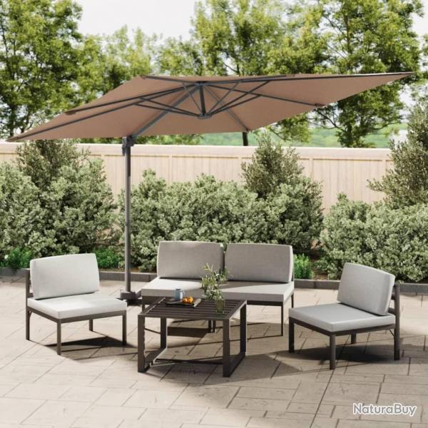 Parasol cantilever  LED Taupe 400x300 cm alsavelo