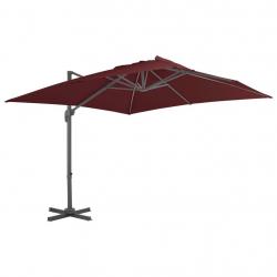 Parasol de jardin en porte-à-faux avec mât en aluminium alsavelo