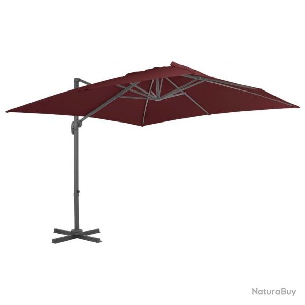 Parasol de jardin en porte--faux avec mt en aluminium alsavelo