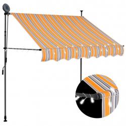 Auvent manuel rétractable avec LED 100 cm Jaune et bleu alsavelo