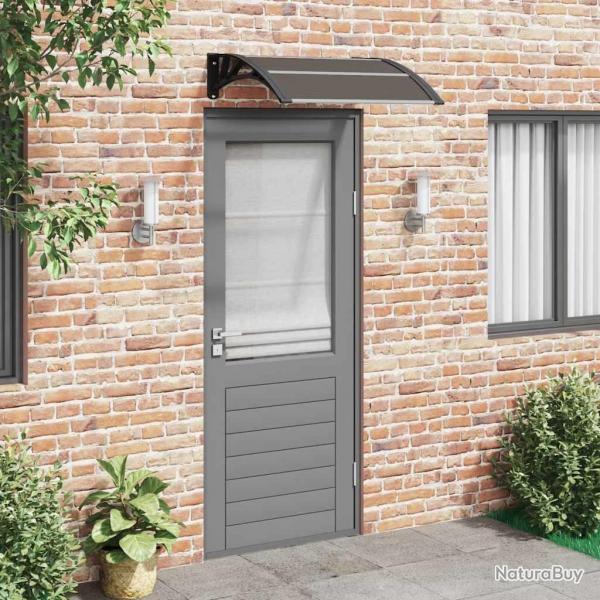 Auvent de porte Noir 80x75 cm Polycarbonate alsavelo