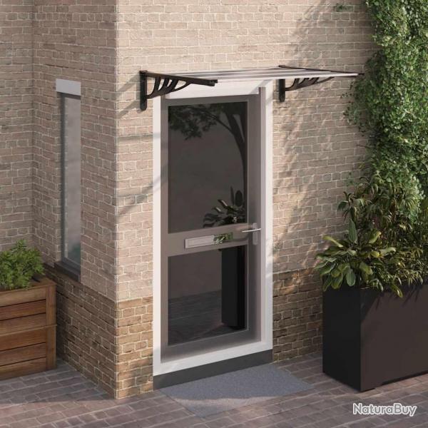 Auvent de porte Noir et transparent 122x90 cm Polycarbonate alsavelo