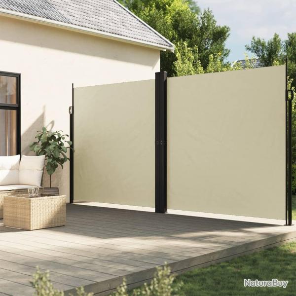 Auvent latral rtractable crme 220x1000 cm alsavelo