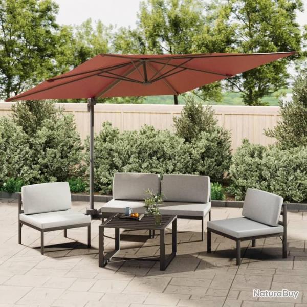 Parasol dport avec mt en aluminium Terre cuite 300x300 cm alsavelo
