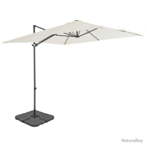 Parasol de jardin avec base portable sable alsavelo
