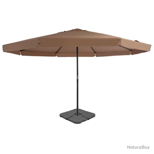 Parasol de jardin avec base portable taupe alsavelo