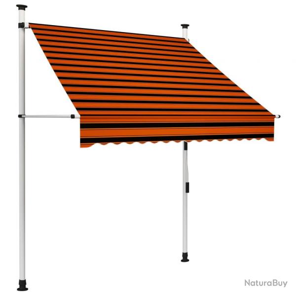 Auvent manuel rtractable 150 cm Orange et marron alsavelo