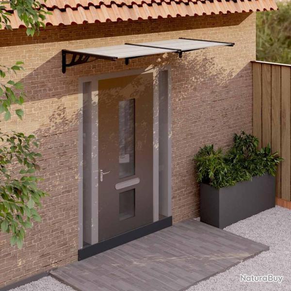 Auvent de porte Noir et transparent 199x90 cm Polycarbonate alsavelo