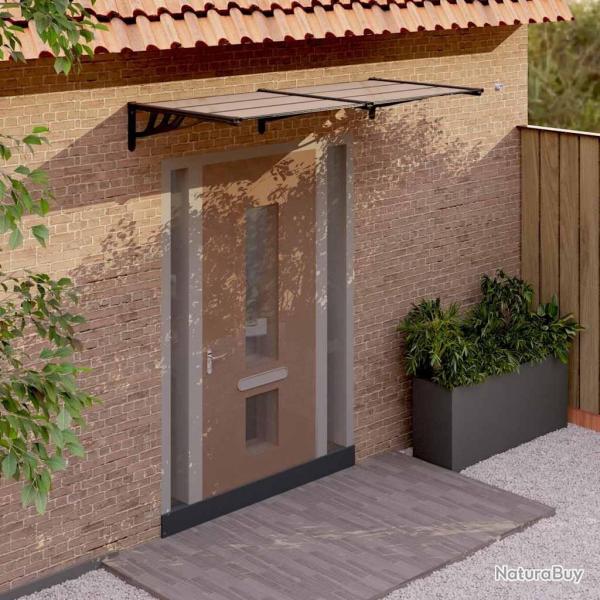Auvent de porte Noir 199x90 cm Polycarbonate alsavelo