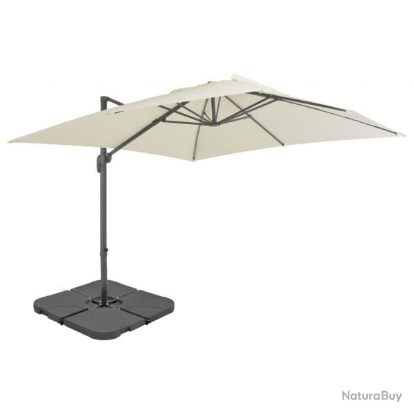 Parasol de jardin avec base portable sable alsavelo