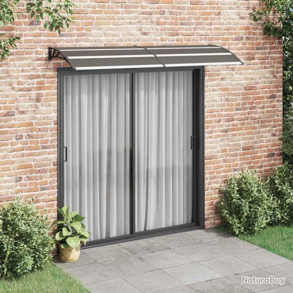 Auvent de porte Noir 240x75 cm PC alsavelo