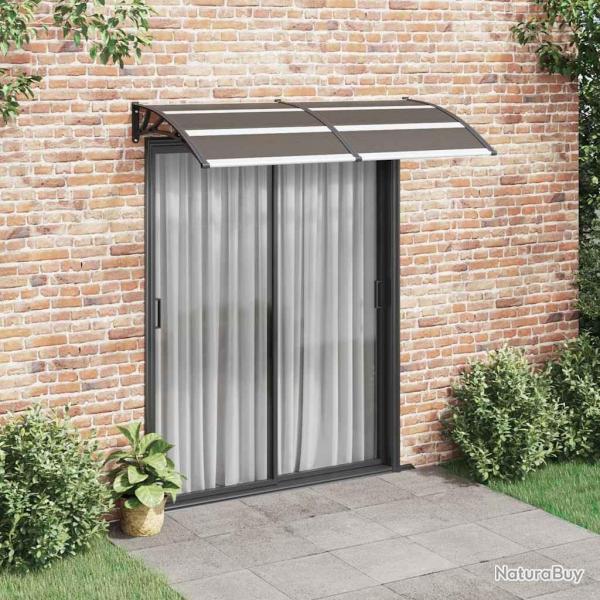 Auvent de porte Noir 200x100 cm PC alsavelo
