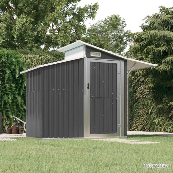 Abri de jardin Anthracite 270x130x208,5 cm Acier galvanis alsavelo