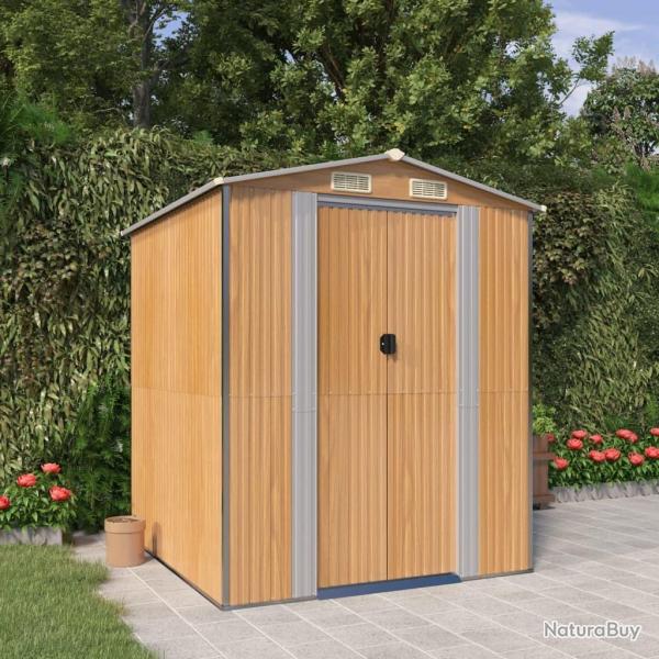 Abri de jardin Marron clair 192x191x223 cm Acier galvanis alsavelo