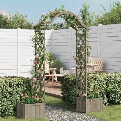 Pergola de jardin avec jardinière Gris Bois pin massif alsavelo