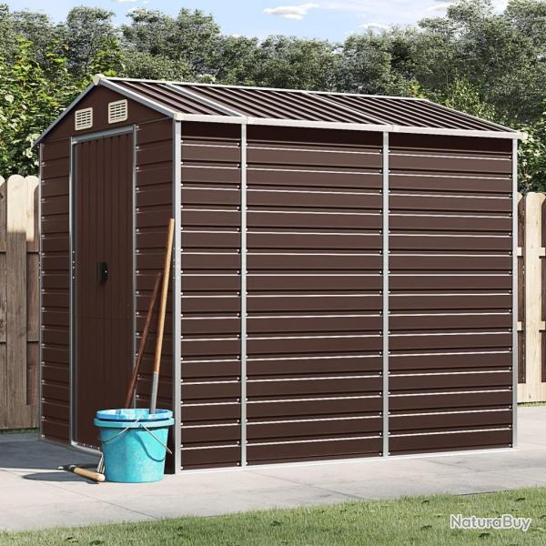 Abri de jardin marron 191x215x198 cm acier galvanis alsavelo