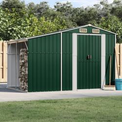 Abri de jardin vert 277x192,5x179 cm acier galvanisé alsavelo