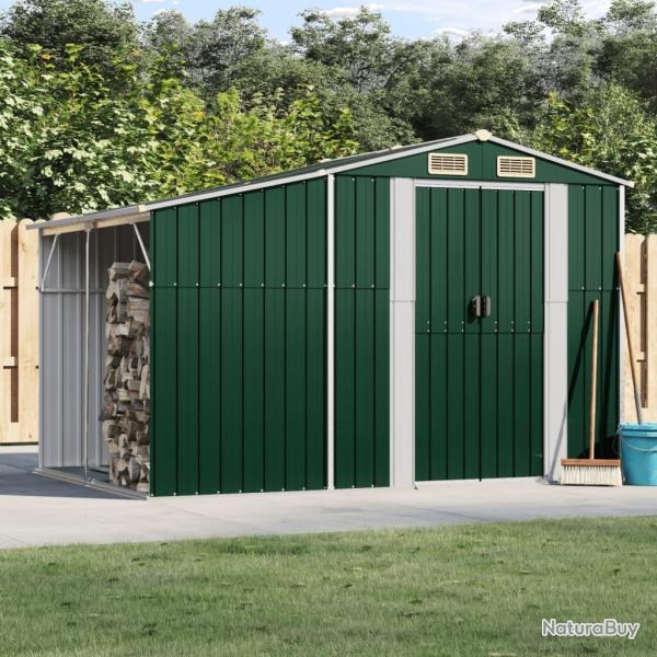 Abri de jardin vert 277x192,5x179 cm acier galvanis alsavelo