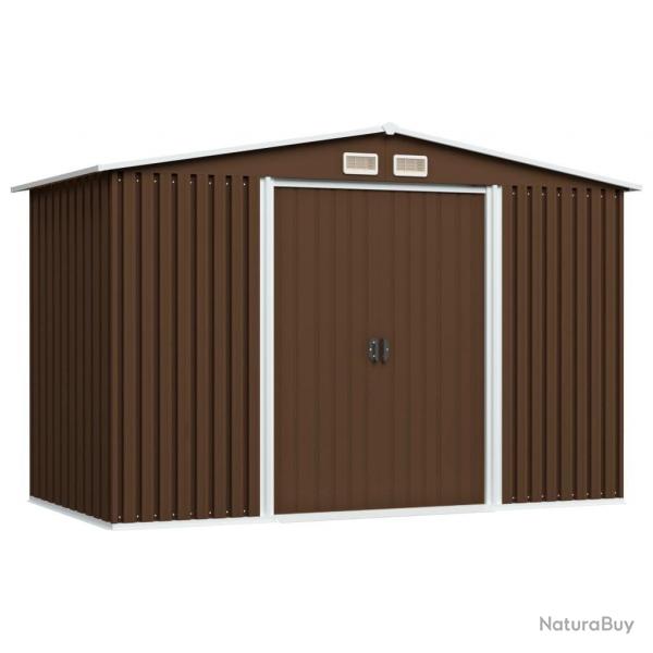 Abri de stockage pour jardin Marron 257x205x178 cm Acier alsavelo