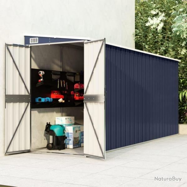Abri de jardin mural Anthracite 118x382x178 cm Acier alsavelo