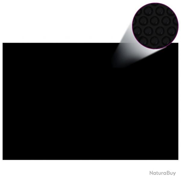 Couverture de piscine rectangulaire 600x400 cm PE Noir alsavelo