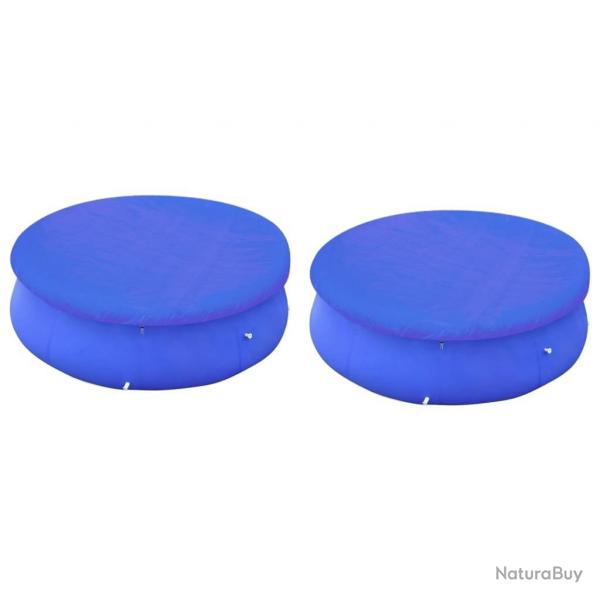 Couvertures de piscines rondes hors sol de 360-367 cm 2 pcs alsavelo