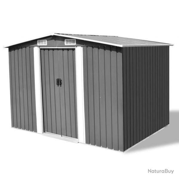 Abri de stockage pour jardin mtal gris 257x205x178 cm alsavelo
