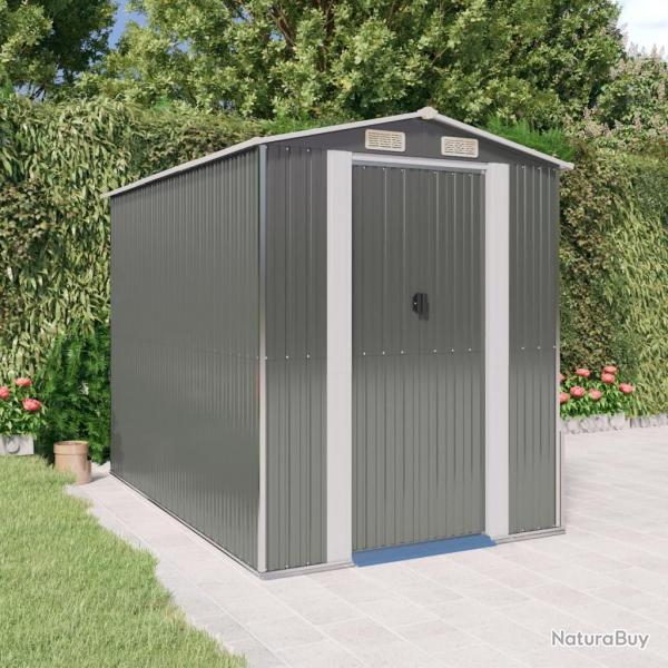 Abri de jardin Gris clair 192x274x223 cm Acier galvanis alsavelo