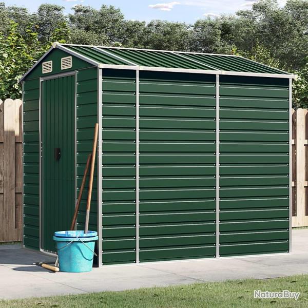 Abri de jardin vert 191x215x198 cm acier galvanis alsavelo