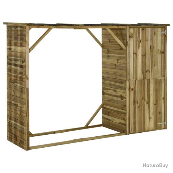 Abri d'outils de jardin Pin 253 x 80 x 170 cm alsavelo